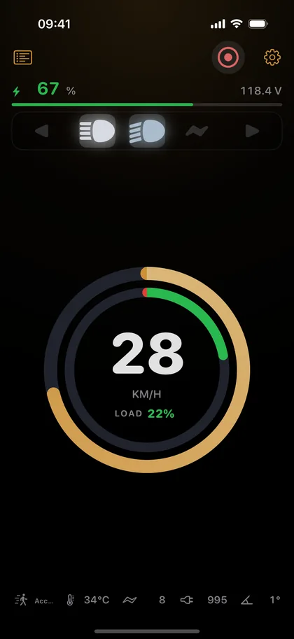 The ride HUD — iPhone